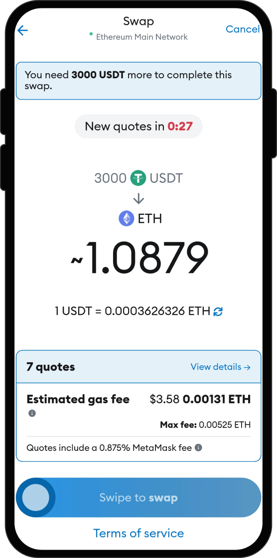 Swap Your USDT for Rain