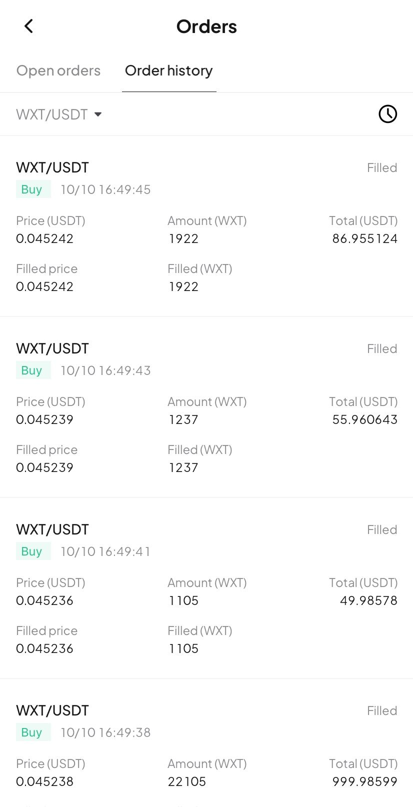 Order details
